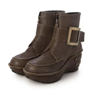 ヒナ デイ グリーン Hina Day Green バックルデザイン厚底ブーツ （GY）