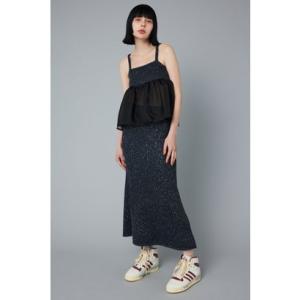［予約］Spangle knit skirt NVY