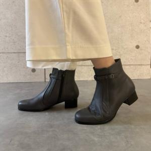 エレモーサ HERMOSA 【日本製/軽量/ 柔らか本革 】ショートブーツ （グレー）