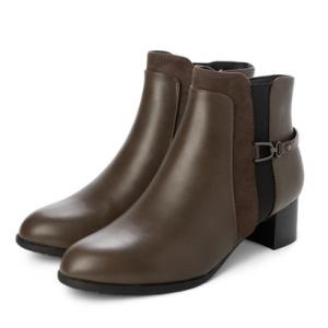 heal me ヒールミー レディース ビット付きサイドゴアショートブーツ【滑りにくい/暖か裏起毛】エブリキレイ 225303 グレー