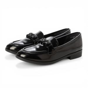 heal me ヒールミー レディース チェーンローファー【耐水/超軽量/幅広3E/滑りにくい】スニカル 126201 ブラック