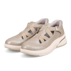 ヒロココシノファム HIROKO KOSHINO FEMME クイックフィット ストラップ付スリッポンシューズ HRL5009（ゴールド）