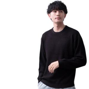 ジェネレス GENELESS ニット メンズ 畦編み セーター 暖かい クルーネック 秋冬 メンズニ...