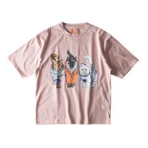 ジェネレス GENELESS Tシャツ 半袖 アニマル プリント プリントtシャツ 春夏 ネコ イヌ...
