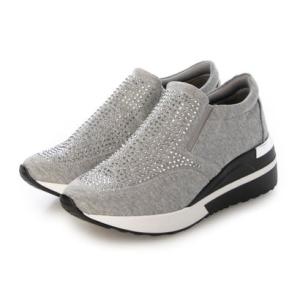 ホ 歩 キラキラストーンスニーカー （GY）