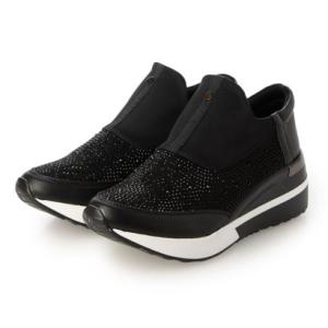 ホ 歩 キラキラビジュースリッポンスニーカー （BLK）