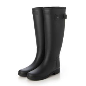 ハンター HUNTER レディース レファインド トール トリ ストライプ バックストラップ ブーツ （BLACK）｜locondo-shopping