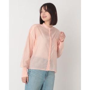 ハンチ hunch ナイロンビスコース バンドカラーシャツ （PINK）