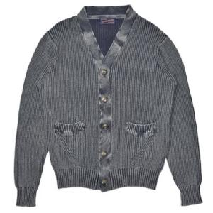 インクルーシブ In'crewsive 5ゲージ アシッドウォッシュ ケーブル編み カーディガン カーディガン （ネイビー）