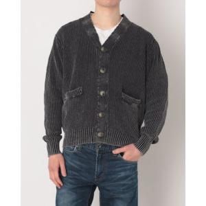 インクルーシブ In'crewsive 5ゲージ アシッドウォッシュ ケーブル編み カーディガン カーディガン （ブラック）