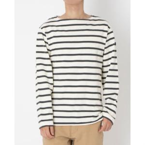 インクルーシブ In'crewsive IN-1209F オープンエンド ボートネック ロングスリーブ Tシャツ 長袖Tシャツ （エクリュ×グレー）