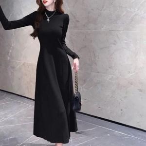 アイカ ica ワンピース ニットワンピース Aラインワンピース フレアワンピース ミモレ丈 ハイネック フィット＆フレア Aライン フレア ミモレ