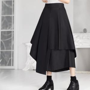 アイカ ica デザイン スカート パンツ 袴パンツ 変形 Aライン フレア モード系 ストリート系 原宿系 アシメ アシメトリー ミモレ ミモレ丈