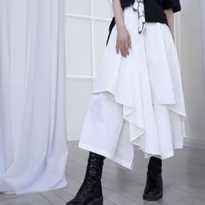 アイカ ica デザイン スカート パンツ 袴パンツ 変形 Aライン フレア モード系 ストリート系 原宿系 アシメ アシメトリー ミモレ ミモレ丈