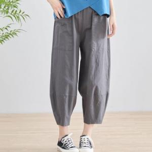 アイカ ica パンツ レディース クロップドパンツ バルーン サーカス コクーン コットン 綿 ストレッチ ウエストゴム ゆったり 大きいサイズ 体