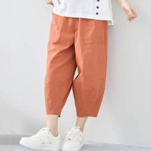 アイカ ica パンツ レディース クロップドパンツ バルーン サーカス コクーン コットン 綿 ストレッチ ウエストゴム ゆったり 大きいサイズ 体