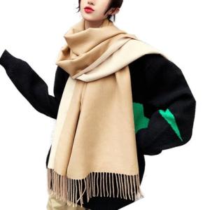 アイカ ica カシミアのような柔らかな肌ざわり リバーシブル大判ストール （BE）