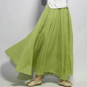 アイカ ica 14色＆2レングスから選べる ふんわりガーゼ素材 ロング丈フレアスカート （LGN）
