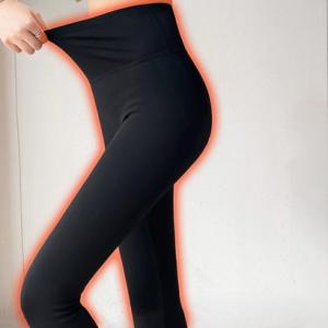 アイカ ica 美脚 暖かい 裏起毛 ハイウエスト ヒップアップ 九分丈 着圧レギンス 着圧スパッツ ストレッチ パンツ 裏ボア 保温 補正 （BK）