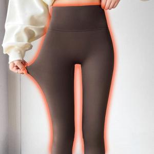 アイカ ica 美脚 暖かい 裏起毛 ハイウエスト 九分丈 着圧レギンス 着圧スパッツ ストレッチ パンツ 裏ボア 保温 補正 ヒップアップ （BR）