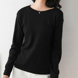 アイカ ica 柔らか カシミアタッチ 薄手 ニット Vネック 長袖 ニットセーター ニットソー ニットトップス 無地 レディース （BK）