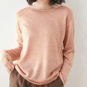 アイカ ica 柔らか カシミアタッチ 薄手 ニット Vネック 長袖 ニットセーター ニットソー ニットトップス 無地 レディース （PK）