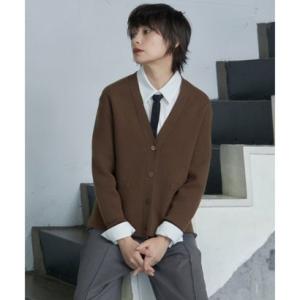 ICB 【洗える】ソフトカシミヤミックス Vネックニットカーディガン （コーヒー系）