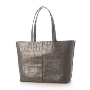 イタリコ ITALICO 日本製 クロコ型押し 牛革 国産 レザー トートバッグ （ダークグレー）