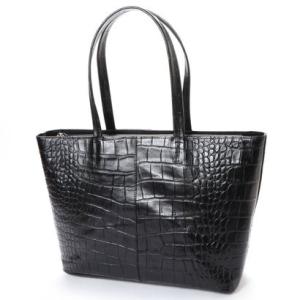 イタリコ ITALICO 日本製 クロコ型押し 牛革 国産 レザー トートバッグ （ブラック）