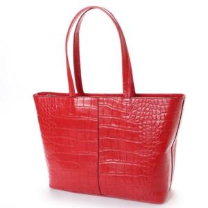 イタリコ ITALICO 日本製 クロコ型押し 牛革 国産 レザー トートバッグ （レッド）