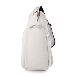 イタリコ ITALICO 日本製 ボディバッグ クロコ型押し 牛革 国産 レザー ショルダーバッグ （ホワイト）