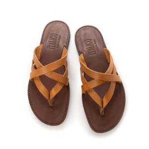 イタリコ ITALICO 日本製 徳島 本革 トングサンダル おしゃれ 国産レザーサンダル 皮サンダル 牛革 2トーンカラー （キャメルXダークブラウ