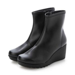 イタリコ ITALICO ふかふか 厚底 シンプルコンフォート ショートブーツ （ブラック）