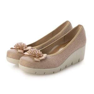 イタリコ ITALICO 日本製 楽チン ふかふかビシューモチーフ コンフォートシューズ （ベージュ）