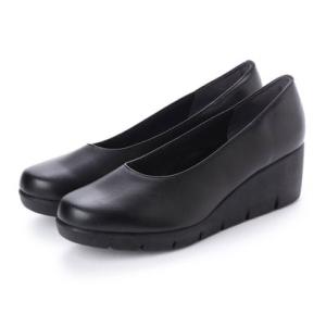 イタリコ ITALICO 日本製 低反発 楽ちん ラウンドトゥふかふか 波型 厚ソールシューズ （ブラック）