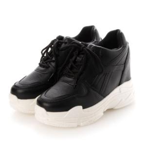 イタリコ ITALICO 大人可愛い旬のインヒール美脚・厚底ダットスニーカー （ブラック）