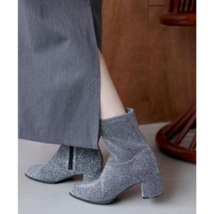ジュゼ Juze ストレッチヒールショートブーツ （シルバー（93））