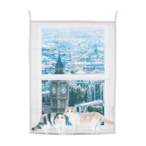ジュビリー Jubilee ファブリックポスター 窓に風景と猫デザイン （その他2）の商品画像