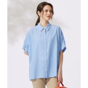 極美品 自由区 接触冷感・UVケア・抗菌防臭・洗える リヨセルポプリン ブラウス 自由区（ジユウク） L 【接触冷感・洗える】リヨセルポプリン ブラウス