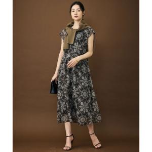 自由区 L 【カタログ掲載】ロータスタイルプリント ワンピース （ブラウン）