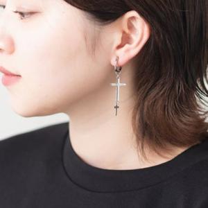 ジョン JON ステンレスイヤリング(片耳用) アシンメトリー （シルバー07）