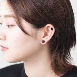 ジョン JON (両耳2点セット)マグネットピアス フェイクピアス （ブラック8mm）