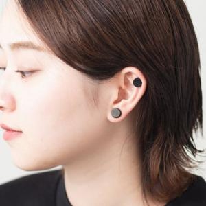 ジョン JON (両耳2点セット)マグネットピアス フェイクピアス （ブラック10mm）