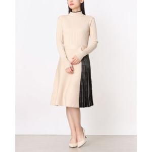 ジェイピー イザベル JP Isabelle ＊ワンサイズニットワンピ M-XLの方まで ニットベルト付き コンサバティブ （BEIGE/BLACK）