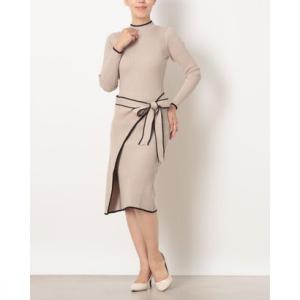 ジェイピー イザベル JP Isabelle ＊大人のニットワンピ スリット風スカート部分 （KHAKI）