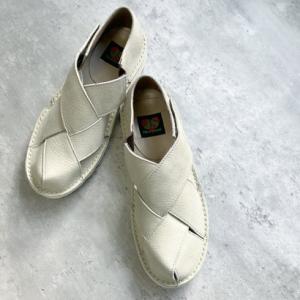 ジェイエス ハートレーベル JS Heartlavel 本革 日本製 幅広 軽量 クロスデザインシューズ （アズーレ）