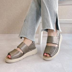 ジェイエス ハートレーベル JS Heartlavel 本革 面ファスナー コンフォート サンダル（...