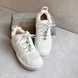 ジェイエス ハートレーベル JS Heartlavel 軽量 メッシュ コンビ スニーカー  伸縮ゴムレース仕様・快適デイリーモデル （ホワイト）