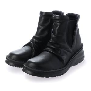 ジェイエス ハートレーベル JS Heartlavel  本革製サイドゴアシャーリングブーツ（ブラッ...