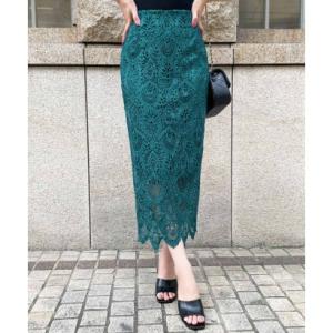 ジュリアブティック JULIA BOUTIQUE 刺繍レースタイトスカート/22531 （Green...